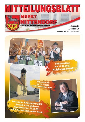 Volksmusiktag am 13.10.2012 im Kultursaal Undorf - Markt Nittendorf