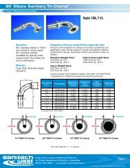 90Â° Elbow Style Sanitary Tri-ClampÂ® Fittings - Sani-Tech West