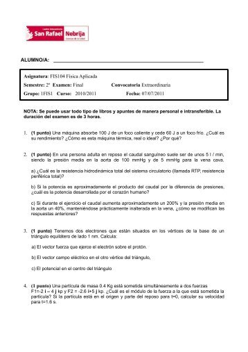 Examen extraordinario curso 2010-11