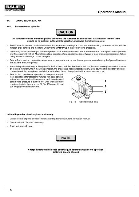 Operator's Manual High Pressure Breathing Air Compressors