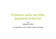 Probleme auÃer der Mitte gespeister Antennen