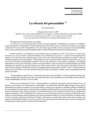 La eficacia del PsicoanÃ¡lisis (Graciela Brodsky) - contrasentido