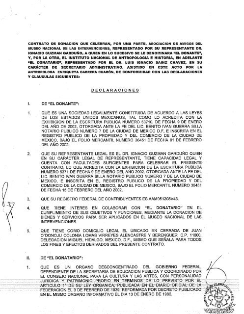 contrato de donacion que celebran, por una parte, asociacion de ...