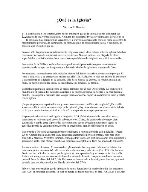 Â¿QuÃ© es la Iglesia? - Iglesia Cristiana Camino Nuevo