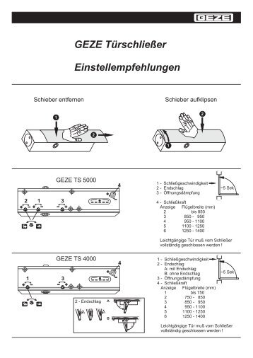 Geze Einstellempfehlung Tuerschliesser.pdf - alu-one ...