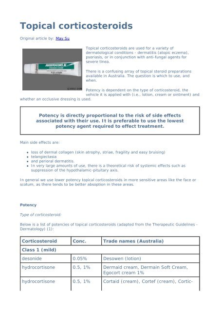 Topical corticosteroids