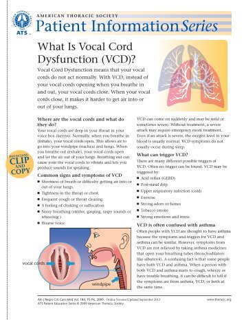 What is Vocal Cord Dysfunction (VCD)? - Patient Education & ATS ...
