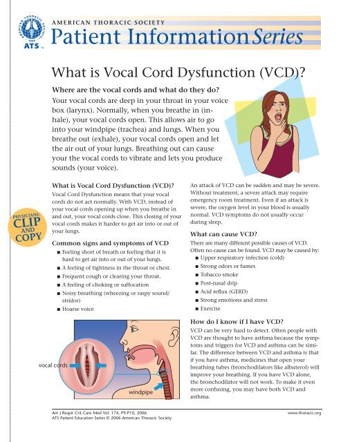 What is Vocal Cord Dysfunction (VCD)? - Patient Education &amp; ATS ...