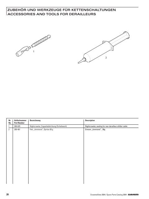 2004 SRAM Ersatzteilkatalog