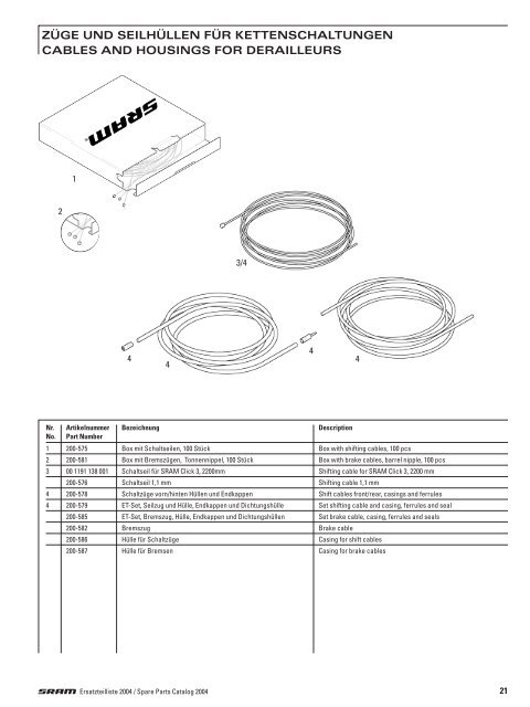 2004 SRAM Ersatzteilkatalog