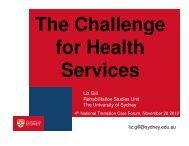 Liz Gill Rehabilitation Studies Unit The University of Sydney liz.gill ...