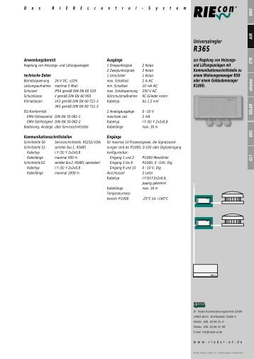 Datenblatt R36S - Dr. Riedel Automatisierungstechnik GmbH