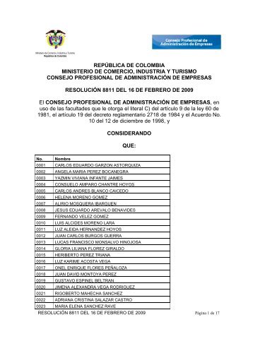 república de colombia ministerio de comercio, industria y turismo ...