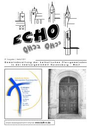 ECHO 37 (Herbst 2011) - Katholische Gesamtkirchengemeinde ...