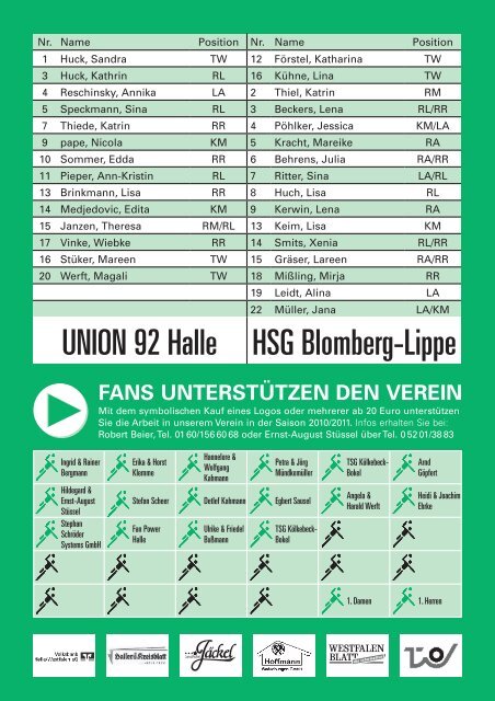 unser Hallensprecher "diddi" ist ohne - HSG Union 92 Halle