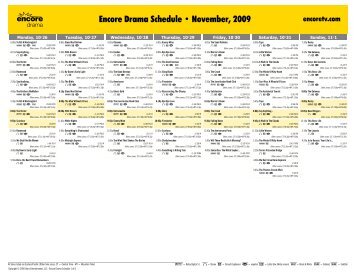 Encore Drama Schedule - November, 2009 - Starz