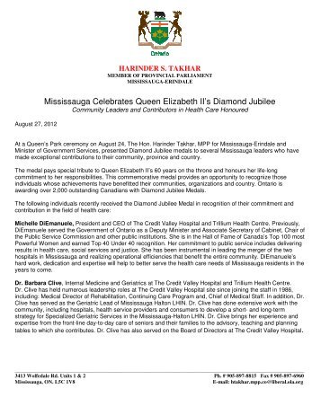 Mississauga Celebrates Queen Elizabeth II's Diamond Jubilee
