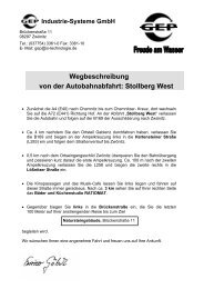 Wegbeschreibung von der Autobahnabfahrt: Stollberg ... - Gep-h2o.de