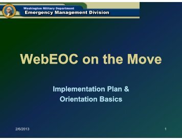 WebEOC Orientation Basics - Washington State Emergency ...