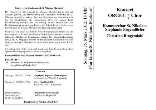 25. MÃ¤rz 2012, ORGEL plus Chor - Seelsorgeeinheit Markdorf