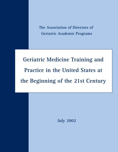 Geriatric Medicine Training and Practice in the United States at the ...