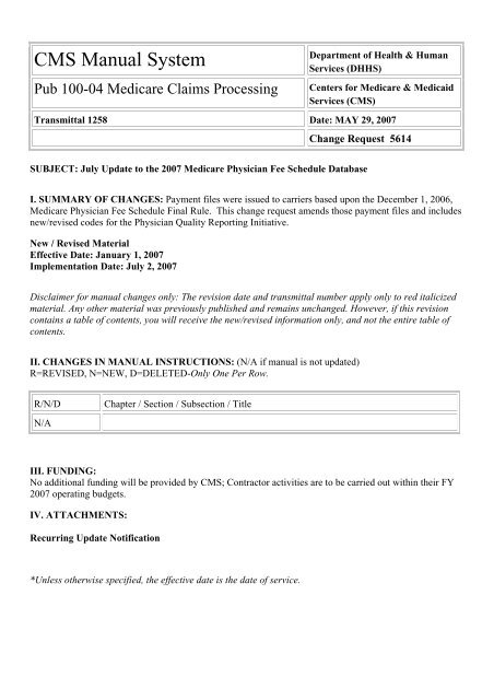 Attachment A Recurring Update Notification Centers For Medicare