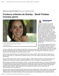Couleurs urbaines de Granby : Sarah Fecteau ... - multi art ltee