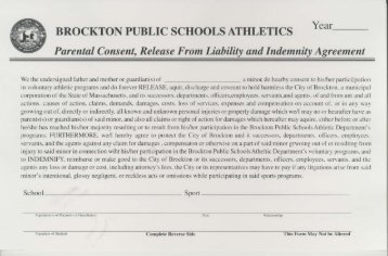 BPS Athletics Parental Consent, Release From Liability and ...