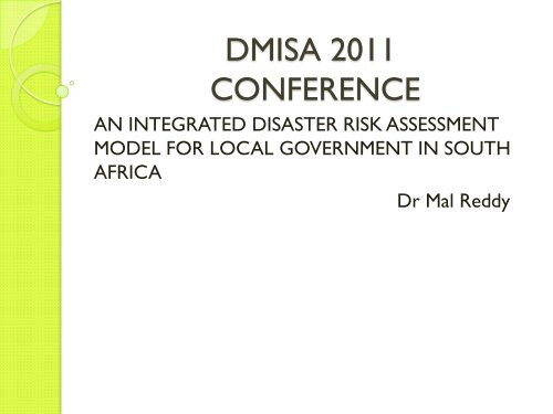 Mal Reddy - Disaster Management Institute South Africa