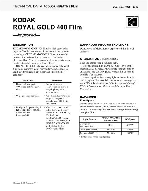 Kodak Wratten Gelatin Filter Chart