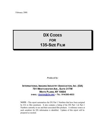 dx codes for 135-size film - International Imaging Industry Association