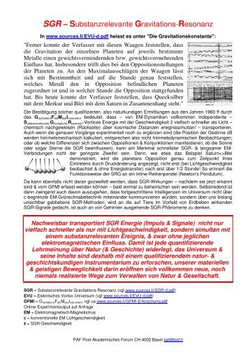 SGR – Substanzrelevante Gravitations-Resonanz