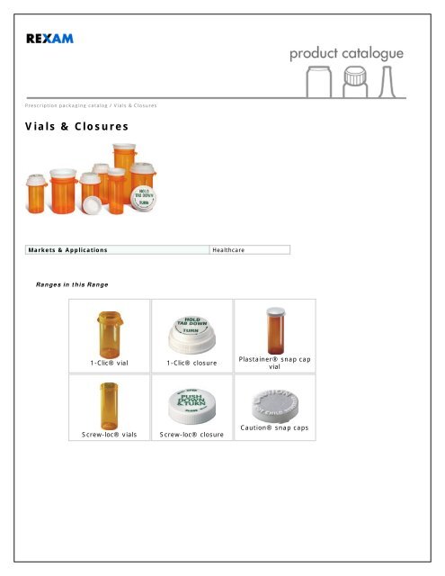 Rexam Closure Vials & Closures - Rexam Catalogue