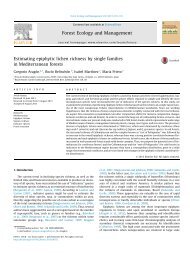 Estimating epiphytic lichen richness by single families in ...