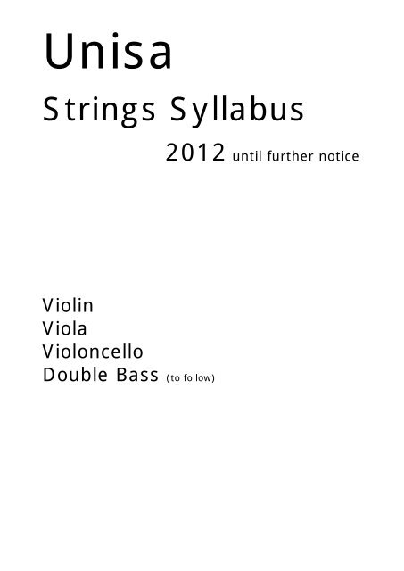 Strings Syllabus - Unisa