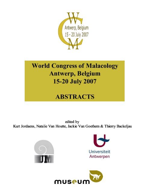 World Congress of Malacology Antwerp  - Unitas Malacologica