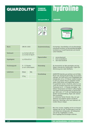 Quarzofin hydroline (Innen Dispersionsfarbe) - Quarzolith