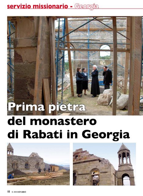 Prima pietra del monastero di Rabati in Georgia - Stimmatini