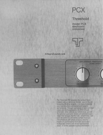 Threshold PCX crossover - AllegroSound