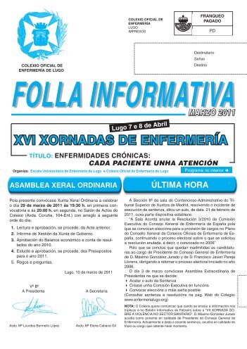 boletin marzo 11.indd - Colegio Oficial de Enfermeria de Lugo