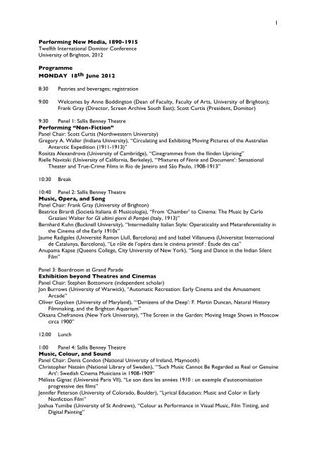 Final program and schedule (PDF) - Domitor.org