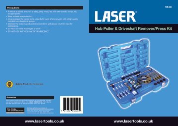 Hub Puller & Driveshaft Remover/Press Kit www.lasertools.co.uk ...