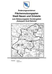 Flächennutzungsplan Stadt Nauen und Ortsteile