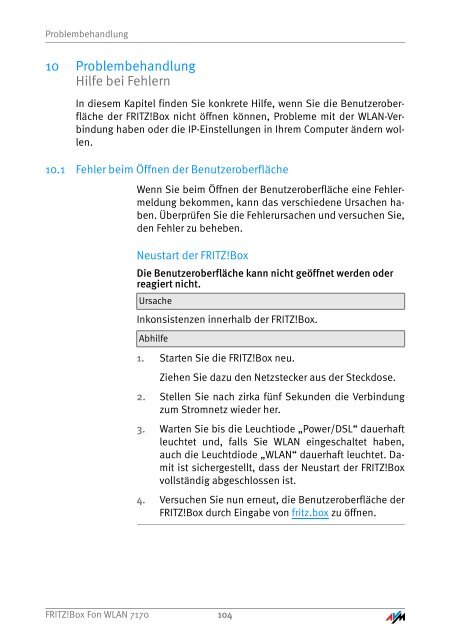 Handbuch FRITZ!Box Fon WLAN 7170 - Unitymedia