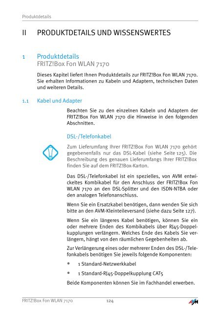 Handbuch FRITZ!Box Fon WLAN 7170 - Unitymedia