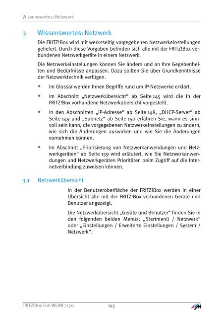 Handbuch FRITZ!Box Fon WLAN 7170 - Unitymedia