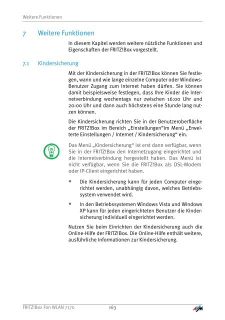 Handbuch FRITZ!Box Fon WLAN 7170 - Unitymedia