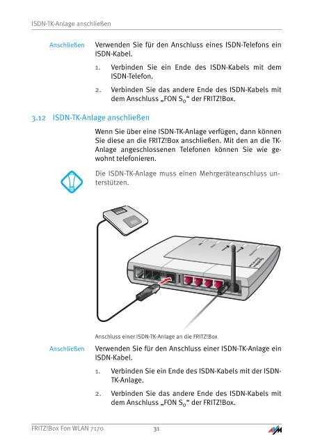 Handbuch FRITZ!Box Fon WLAN 7170 - Unitymedia