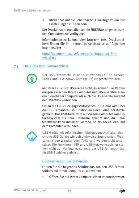 Handbuch FRITZ!Box Fon WLAN 7170 - Unitymedia