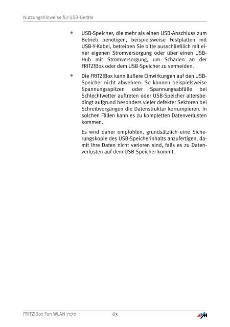 Handbuch FRITZ!Box Fon WLAN 7170 - Unitymedia